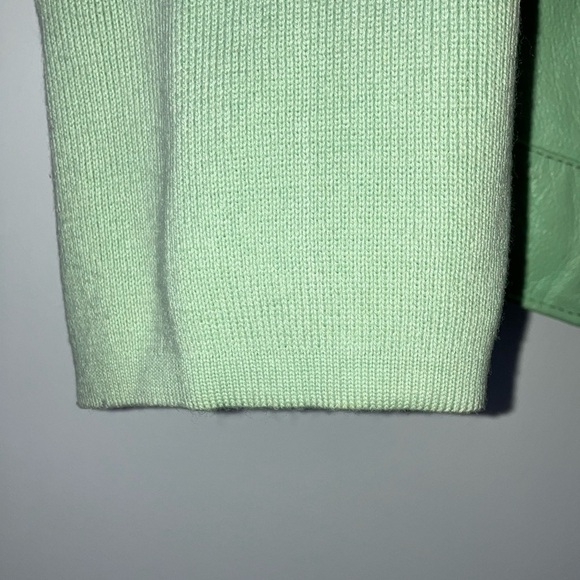 Nygard Collection Petites mint green Leather Jacket with Silver toned Studs - Picture 6 of 16